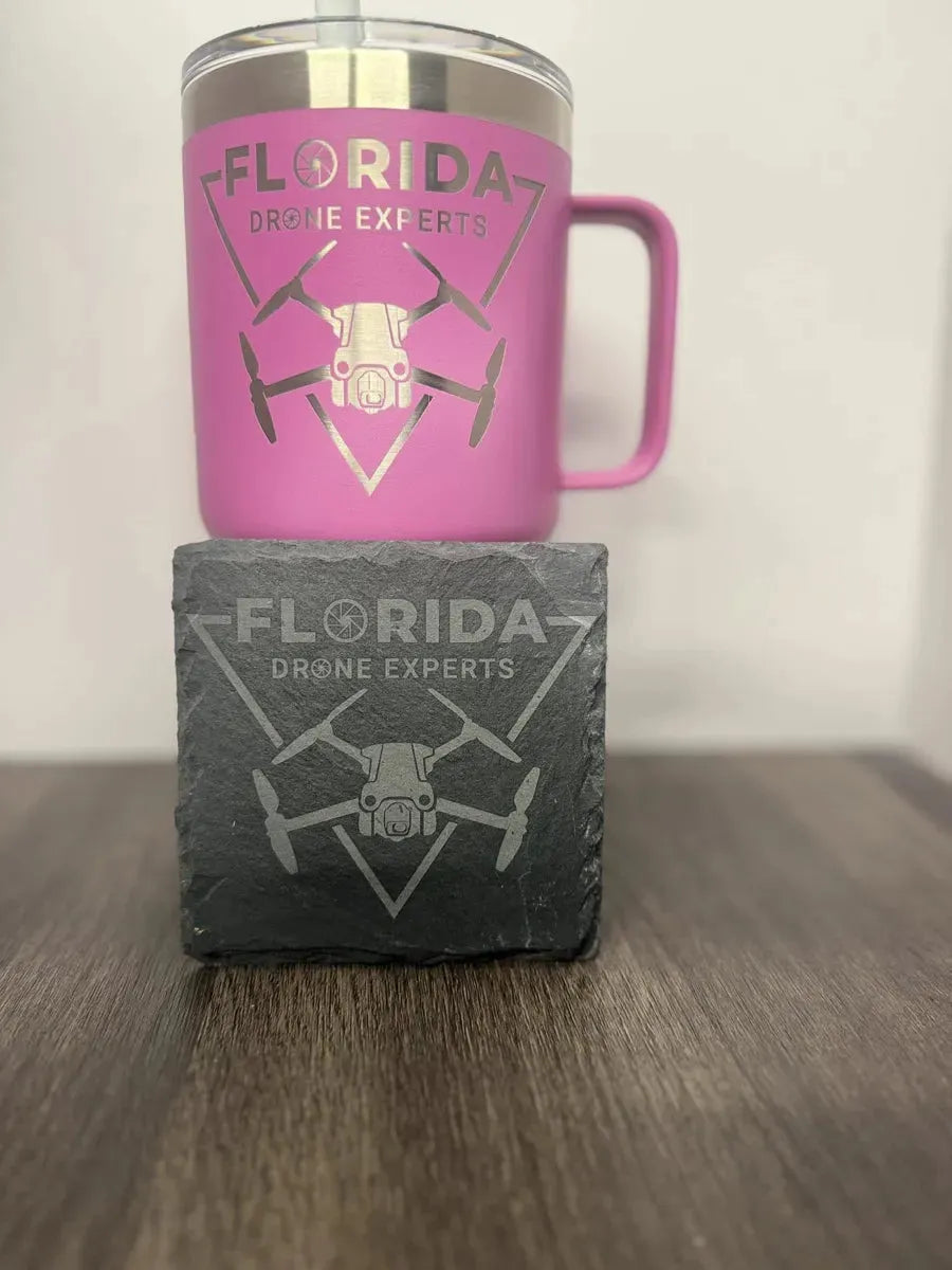 laser engraved tumbler and coaster