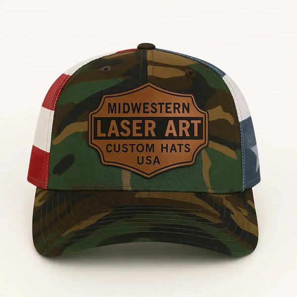 Custom Richardson 112PM Hat – Laser Engraved Patch with Printed Mesh - Midwestern Laser Art