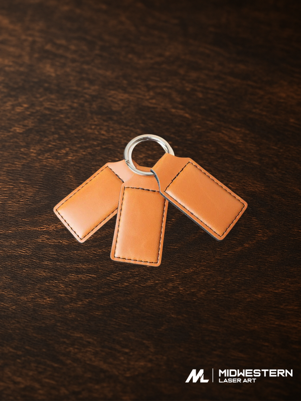 Custom Engraved Leatherette Keychain with Key Ring