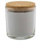 Weathered Oak 14 oz. glass candle with cork lid, shown without engraving