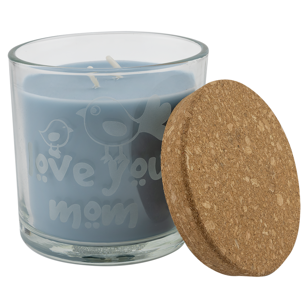 Personalized 14 oz. Scented Glass Candle with Cork Lid