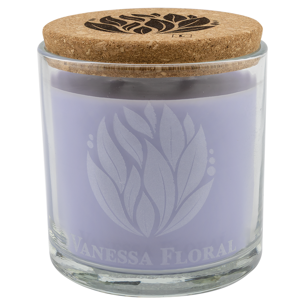 Personalized 14 oz. Scented Glass Candle with Cork Lid