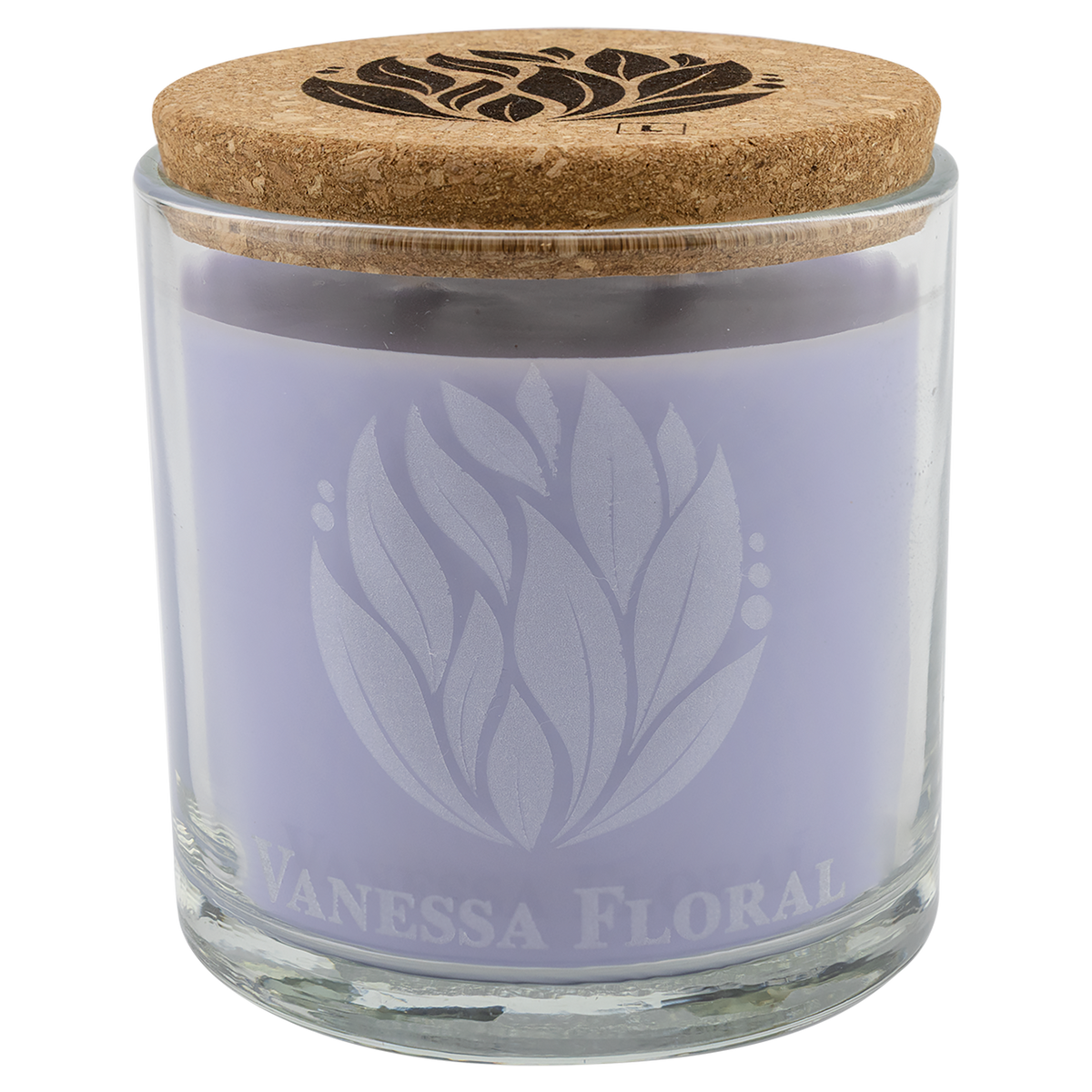 Personalized 14 oz. Scented Glass Candle with Cork Lid