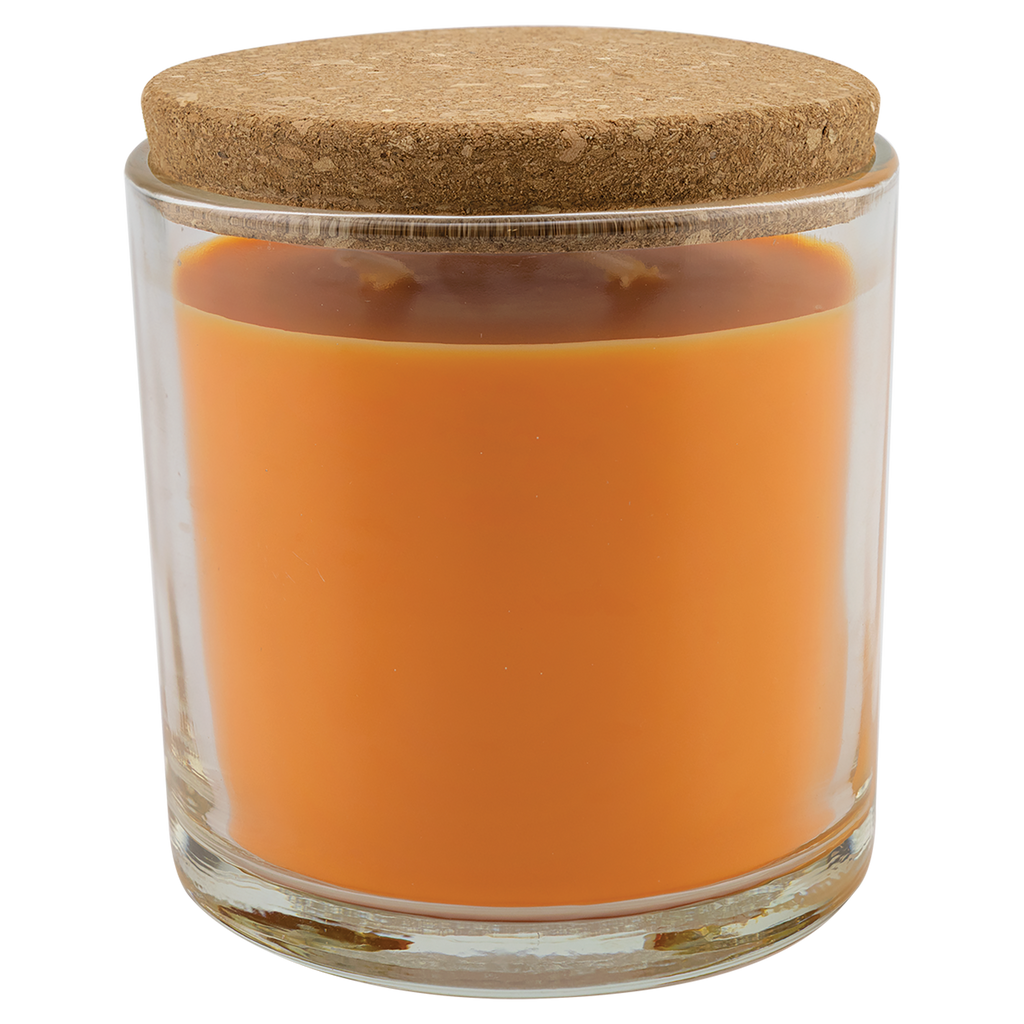 Pick of the Patch 14 oz. glass candle with cork lid, shown without engraving