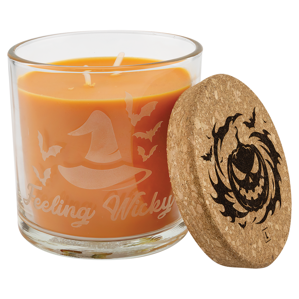 Personalized 14 oz. Scented Glass Candle with Cork Lid