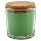 Trim the Tree 14 oz. glass candle with cork lid, shown without engraving