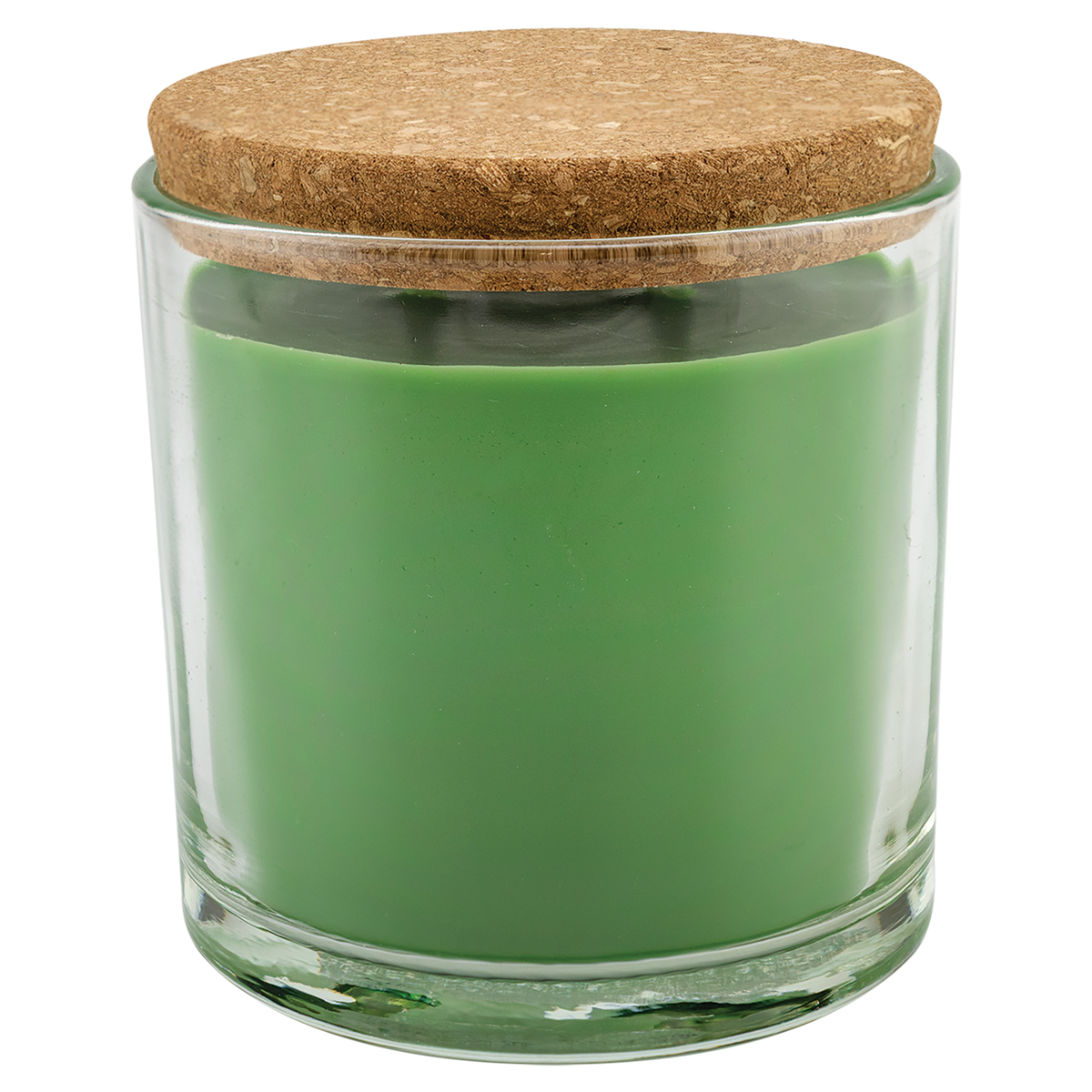 Trim the Tree 14 oz. glass candle with cork lid, shown without engraving