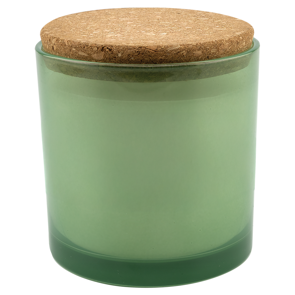 Citronella 14 oz. glass candle with cork lid, shown without engraving