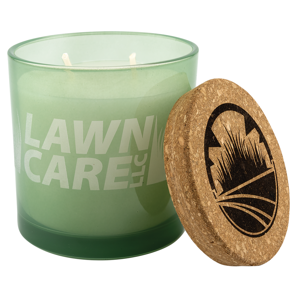 Personalized 14 oz. Scented Glass Candle with Cork Lid