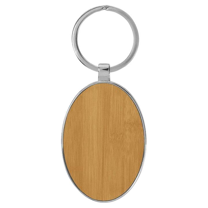 Personalized Leatherette Oval Keychain with Metal Frame - Midwestern Laser Art