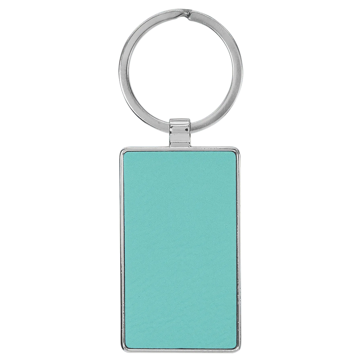 Personalized Leatherette Rectangle Keychain with Metal Frame - Midwestern Laser Art