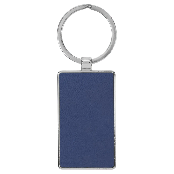 Personalized Leatherette Rectangle Keychain with Metal Frame - Midwestern Laser Art