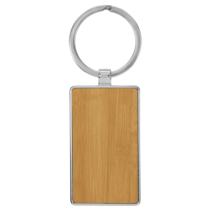 Personalized Leatherette Rectangle Keychain with Metal Frame - Midwestern Laser Art