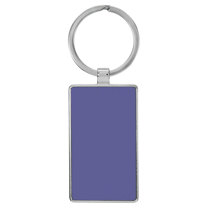 Personalized Leatherette Rectangle Keychain with Metal Frame - Midwestern Laser Art
