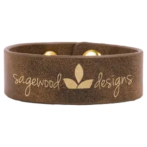 Personalized Leatherette Cuff Bracelet - Midwestern Laser Art
