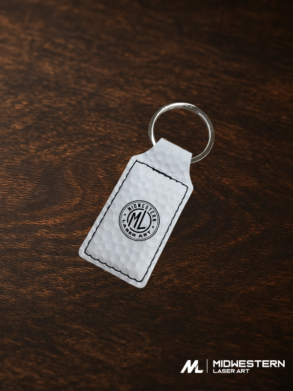 Custom Engraved Leatherette Keychain with Key Ring