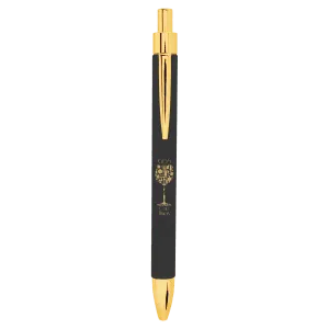 Personalized Leatherette Ballpoint Pen - Midwestern Laser Art