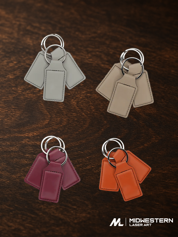 Custom Engraved Leatherette Keychain with Key Ring