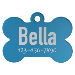 Personalized Anodized Aluminum Bone Pet Tag - Midwestern Laser Art