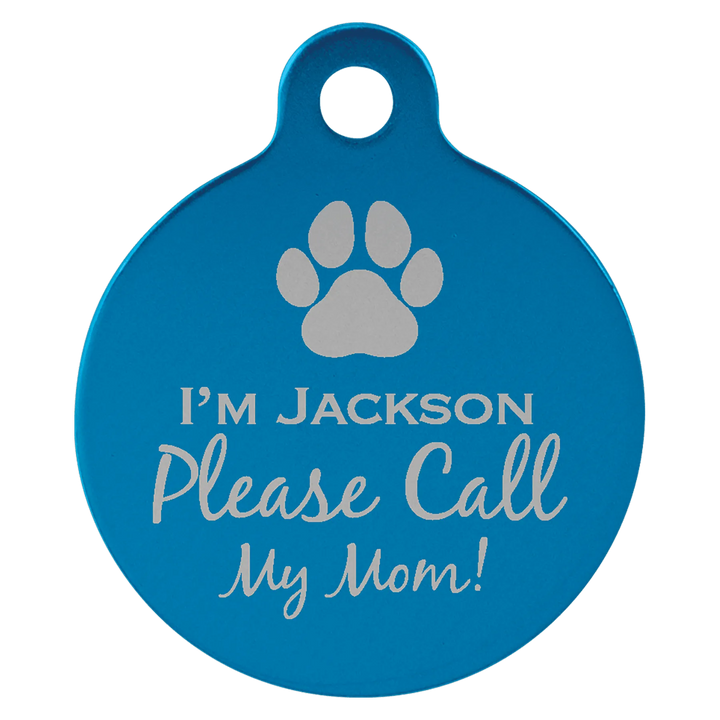 Personalized Anodized Aluminum Round Pet Tag - Midwestern Laser Art