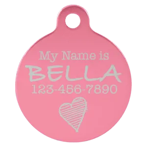 Personalized Anodized Aluminum Round Pet Tag - Midwestern Laser Art