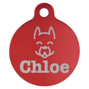 Personalized Anodized Aluminum Round Pet Tag - Midwestern Laser Art