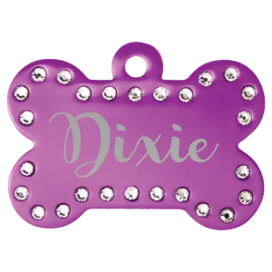 Personalized Swarovski Bling Pet Tag - Midwestern Laser Art
