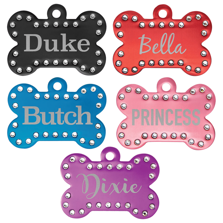 Personalized Swarovski Bling Pet Tag - Midwestern Laser Art