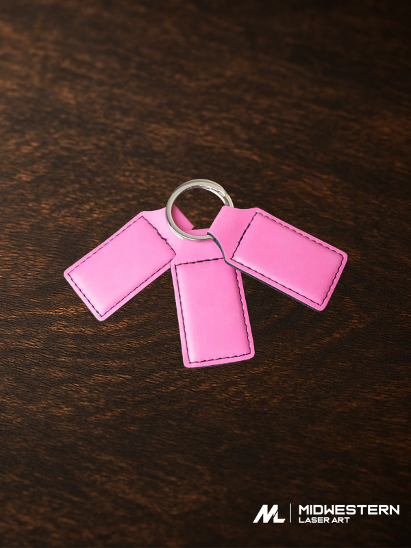 Custom Engraved Leatherette Keychain with Key Ring