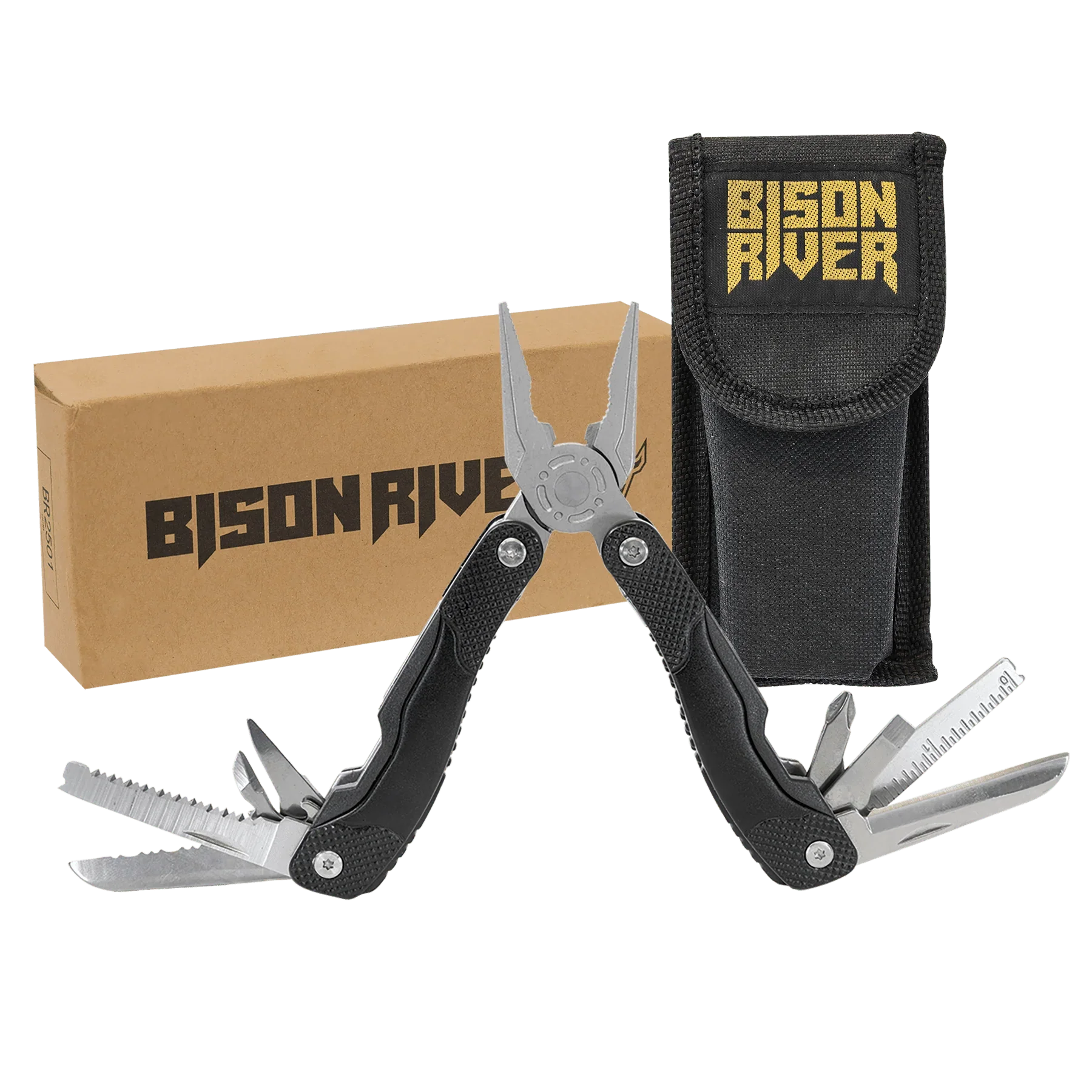 Bison River 4" Black 13-Function Multi-Tool with Nylon Sheath by 1a7704-f3.myshopify.com – Multi-Tool