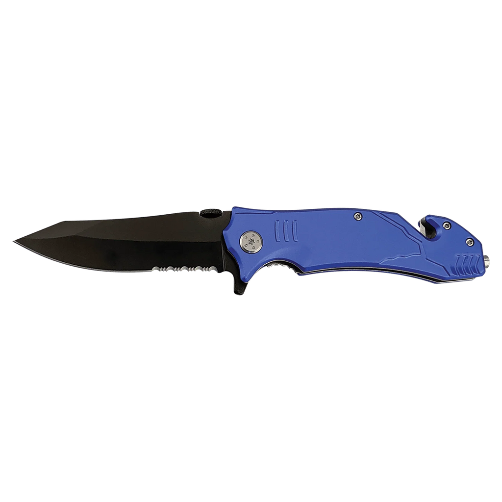 Bison River 4½" Multi-Color Rescue Knife – Custom Laser Engraved Safety Tool by 1a7704-f3.myshopify.com – Knife