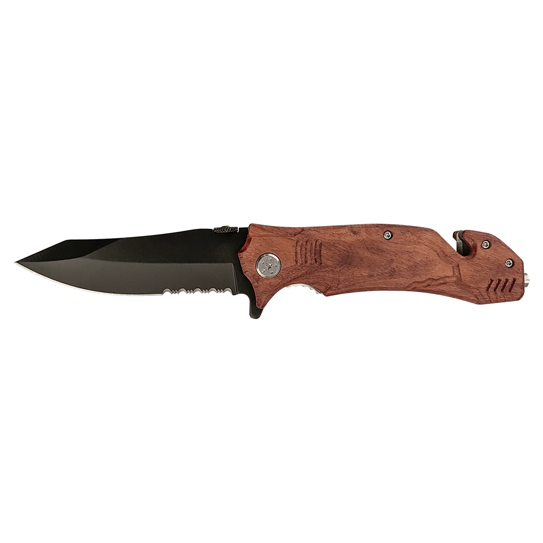 Bison River 4½" Multi-Color Rescue Knife – Custom Laser Engraved Safety Tool by 1a7704-f3.myshopify.com – Knife
