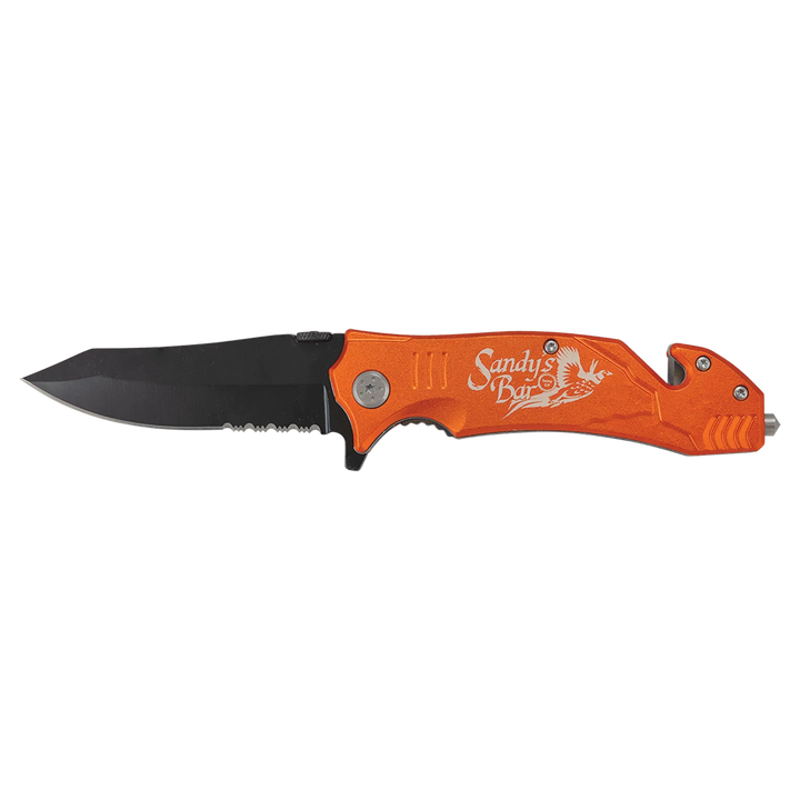 Bison River 4½" Multi-Color Rescue Knife – Custom Laser Engraved Safety Tool by 1a7704-f3.myshopify.com – Knife