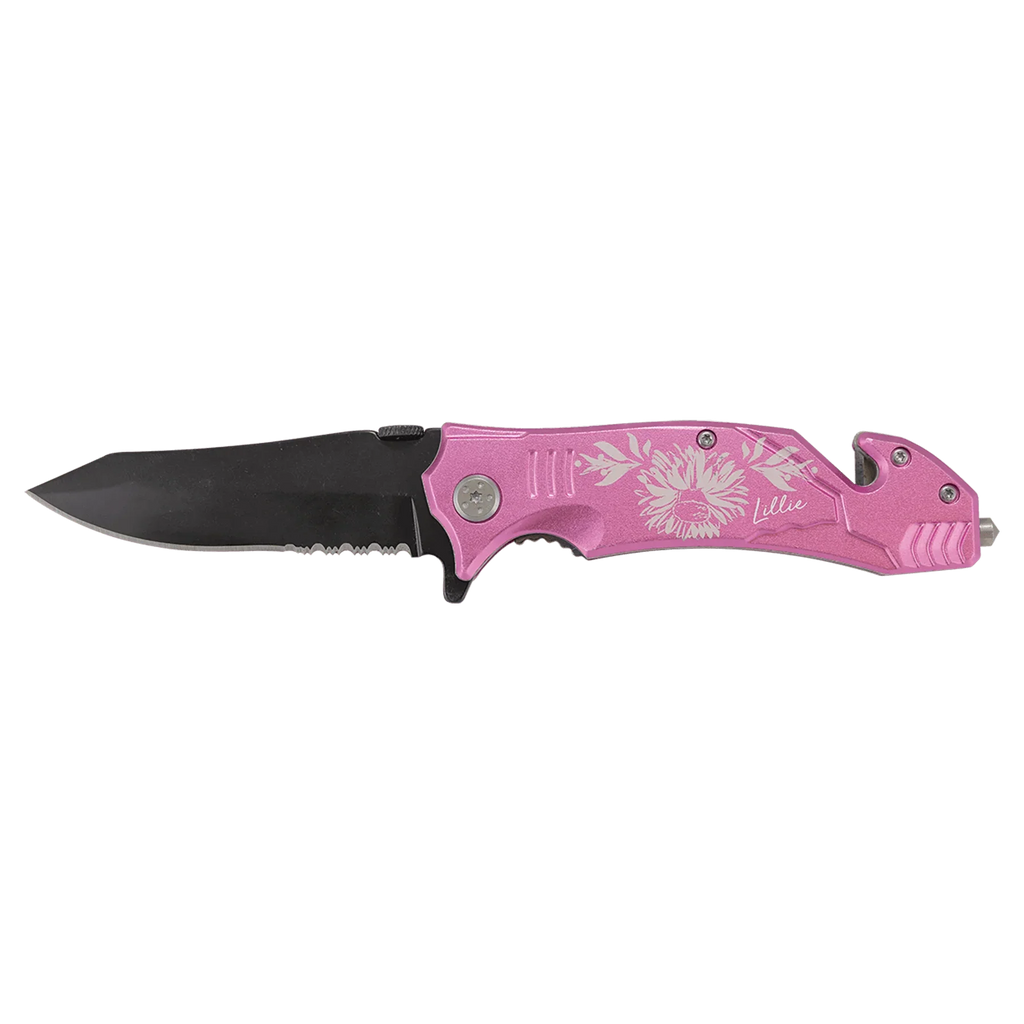 Bison River 4½" Multi-Color Rescue Knife – Custom Laser Engraved Safety Tool by 1a7704-f3.myshopify.com – Knife