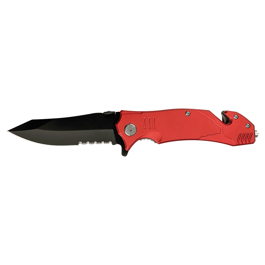 Bison River 4½" Multi-Color Rescue Knife – Custom Laser Engraved Safety Tool by 1a7704-f3.myshopify.com – Knife