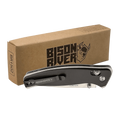 Bison River 4 1/2" Custom Engraved Black Button Lock Folding Knife with Pocket Clip by 1a7704-f3.myshopify.com – Knife