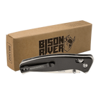 Bison River 4 1/2" Custom Engraved Black Button Lock Folding Knife with Pocket Clip by 1a7704-f3.myshopify.com – Knife