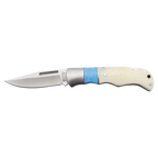 Bison River 3 1/2" Custom Engraved Blue & Bone Folding Knife by 1a7704-f3.myshopify.com – Knife