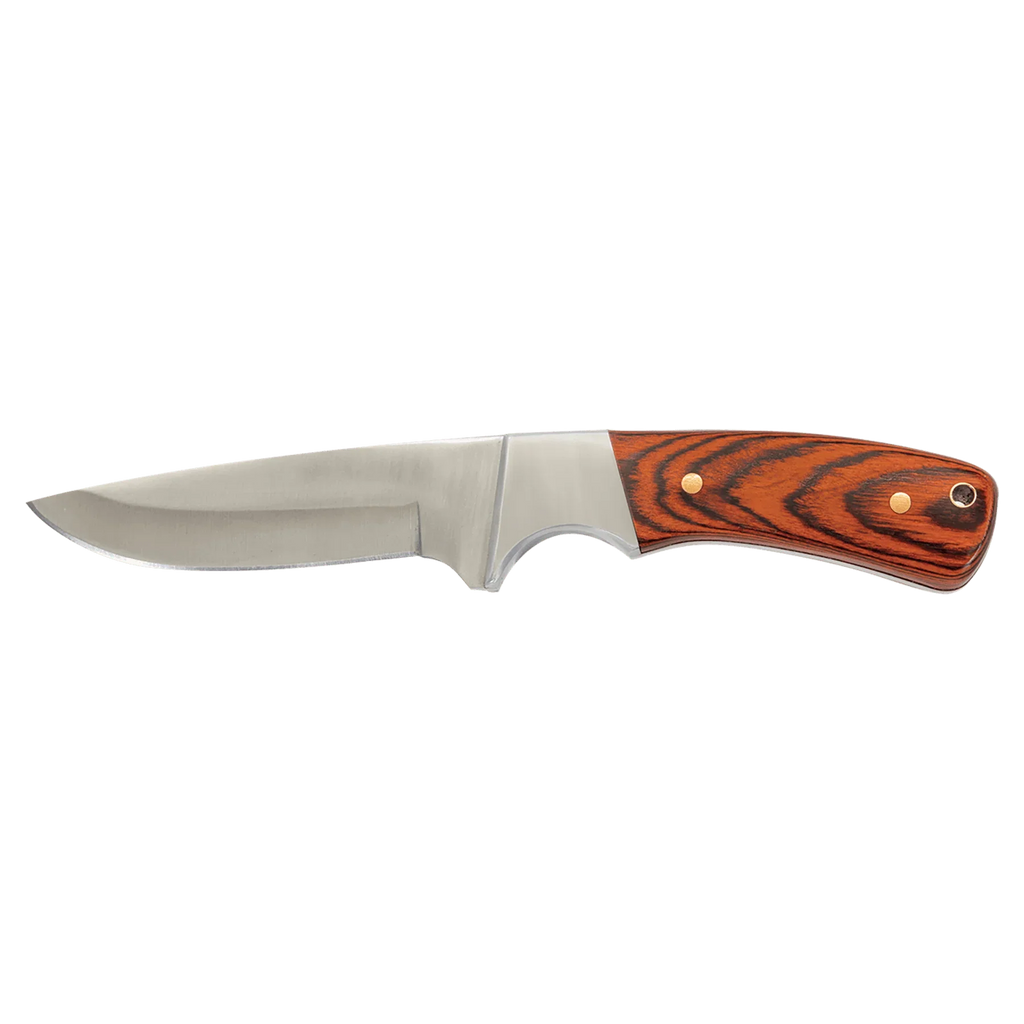 Bison River 7 3/4" Custom Engraved Pakkawood Fixed Blade Knife with Leather Sheath by 1a7704-f3.myshopify.com – Knife