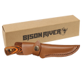 Bison River 7 3/4" Custom Engraved Pakkawood Fixed Blade Knife with Leather Sheath by 1a7704-f3.myshopify.com – Knife