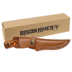 Bison River 7 3/4" Custom Engraved Pakkawood Fixed Blade Knife with Leather Sheath by 1a7704-f3.myshopify.com – Knife