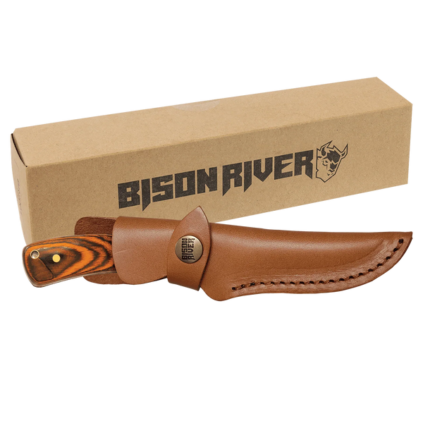 Bison River 7 3/4" Custom Engraved Pakkawood Fixed Blade Knife with Leather Sheath by 1a7704-f3.myshopify.com – Knife