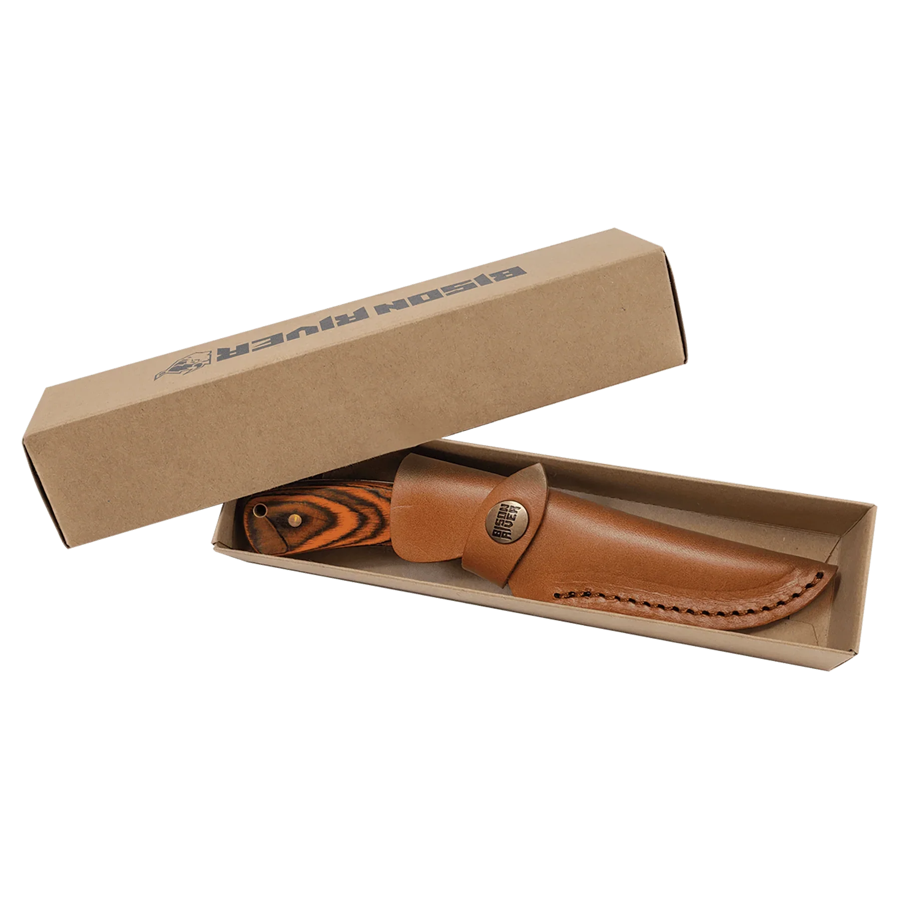 Bison River 7 3/4" Custom Engraved Pakkawood Fixed Blade Knife with Leather Sheath by 1a7704-f3.myshopify.com – Knife