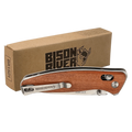 Bison River 4 1/2" Custom Engraved Wood Button Lock Folding Knife by 1a7704-f3.myshopify.com – Knife