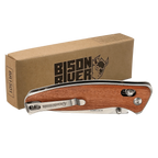 Bison River 4 1/2" Custom Engraved Wood Button Lock Folding Knife by 1a7704-f3.myshopify.com – Knife