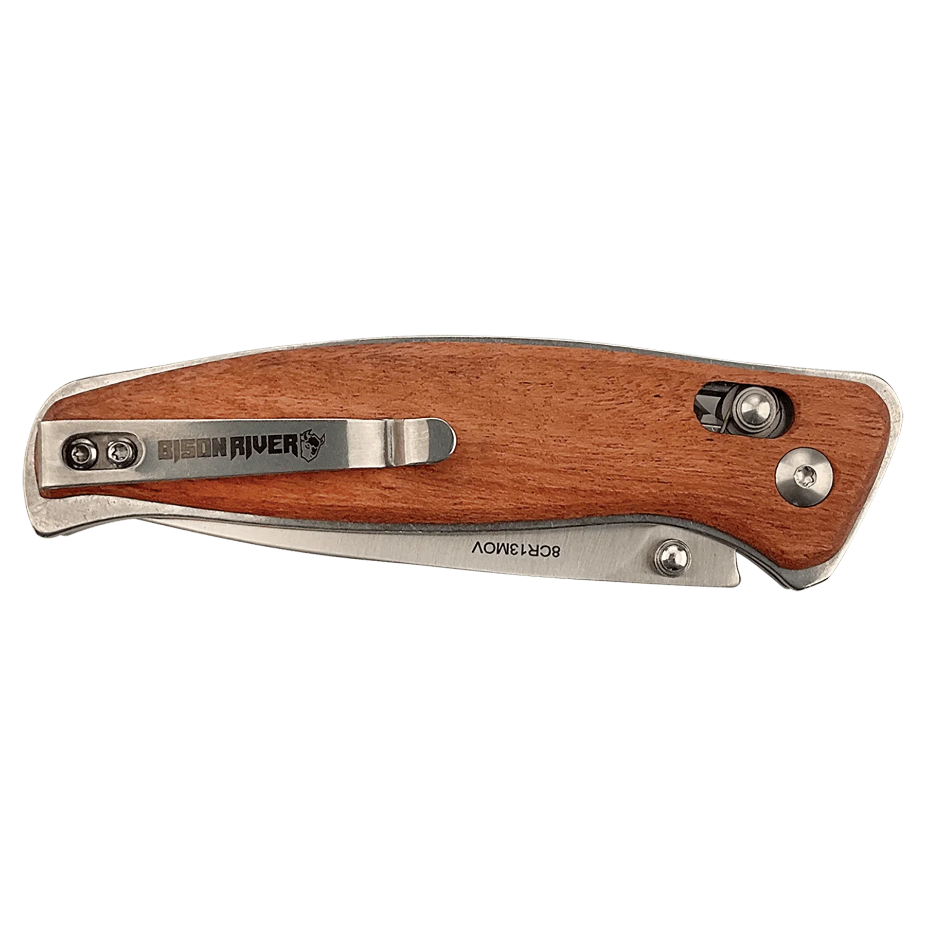 Bison River 4 1/2" Custom Engraved Wood Button Lock Folding Knife by 1a7704-f3.myshopify.com – Knife