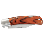 Bison River 4" Custom Engraved Wood Folding Knife with Leather Sheath by 1a7704-f3.myshopify.com – Knife