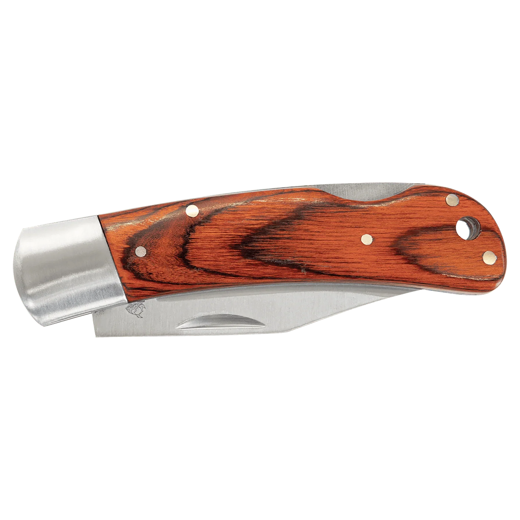 Bison River 4" Custom Engraved Wood Folding Knife with Leather Sheath by 1a7704-f3.myshopify.com – Knife