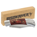 Bison River 3 1/2" Custom Engraved Wood Folding Knife by 1a7704-f3.myshopify.com – Knife