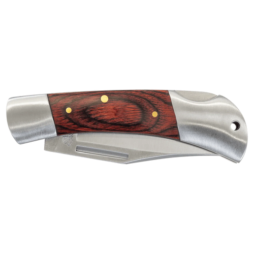 Bison River 3 1/2" Custom Engraved Wood Folding Knife by 1a7704-f3.myshopify.com – Knife